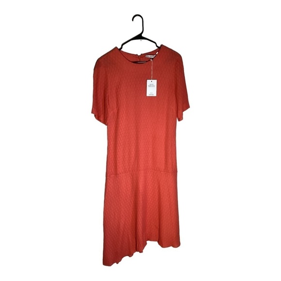 NWT & The Other Stories Coral Asymmetric Midi Dress, size 12 - Picture 3 of 5